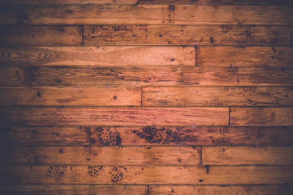 Close-up of natural wood plank flooring